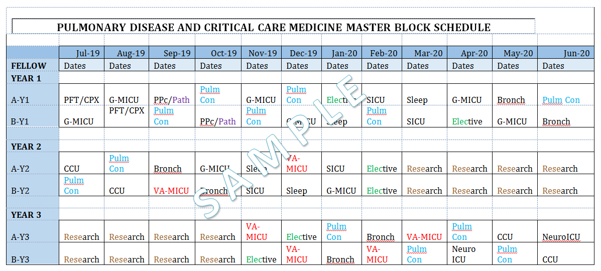 sample schedule